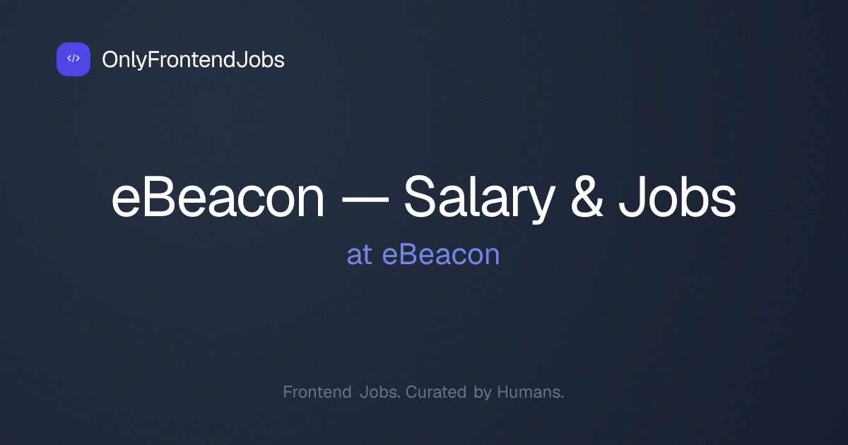 eBeacon Frontend Developer Jobs & Salaries 2026
