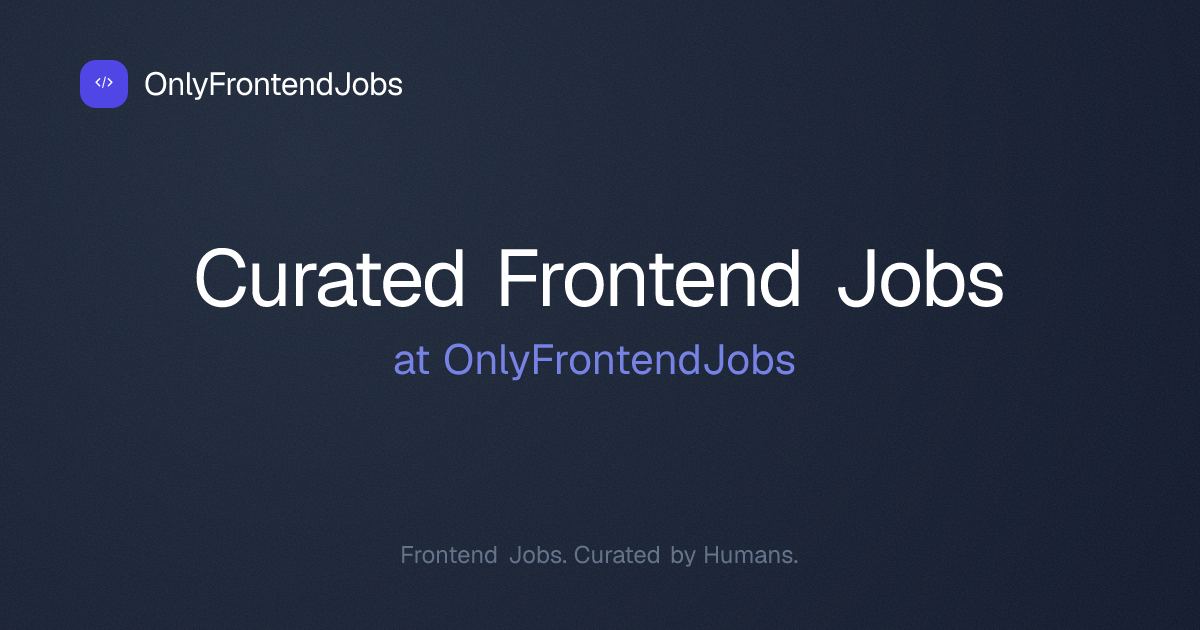 Frontend Developer Jobs - React, Vue & Angular Roles