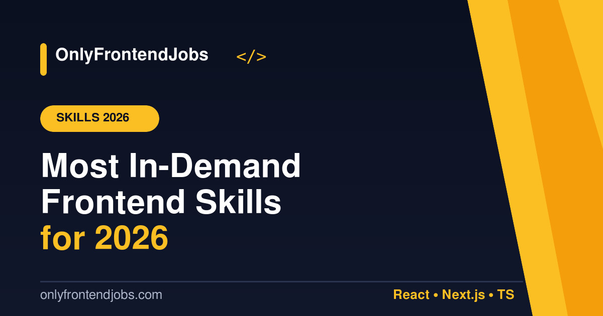 Most In-Demand Frontend Skills in 2026: What Actually Gets You Hired