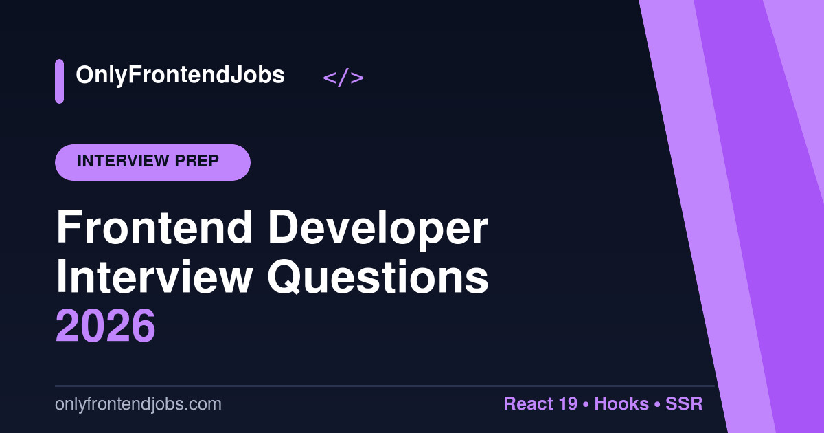 Frontend Developer Interview Questions in 2026: The Core Guide